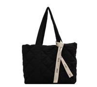 Puffer - Bolsa de hombro acolchada de tela suave de nailon para gimnasio, yoga, bolsa de gimnasio ligera para mujer, deportes, universidad, trabajo, Black, 440*340*100mm