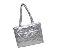 Puffer Toted Bag for Women Puffer Work Bags with Zipper Lightweight Quilted Shoulder Handbags for Travel Teacher Laptop