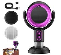 PuffHide Purifier, Wide-Angle Smoke Away Purifier Fan, 2 Levels Adjustable PuffHide Smoke Filters Fan with Two Filters, PuffHide Air Purifier for Kitchen, Bedroom (Black Purple/Plug-in)