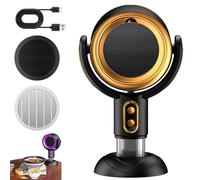 PuffHide Purifier, Wide-Angle Smoke Away Purifier Fan, 2 Levels Adjustable PuffHide Smoke Filters Fan with Two Filters, PuffHide Air Purifier for Kitchen, Bedroom (Black Gold/Plug-in)