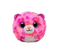 Ty Beanie Balls Topaz il Leopardo Rosa con gli Occhioni Viola Glitter, Animaletti di Peluche Morbidi e Tondi da Collezionare 8 cm T425401, S