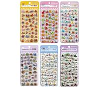 Puffier Pegatinas de dibujos animados, pequeñas artesanías, adorables para botellas de agua, cuadernos, álbumes de recortes, adorables para botellas de agua