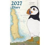 Puffin at Lundy Devon A6 2027 pocket diary daily planner journal - coastal nautical designs sewn onto old sea charts maps | Week to view