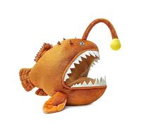 PuffPurrs Pez de pesca de peluche de 30,5 cm, pez pescado marrón, animales de peluche espeluznantes, animales marinos reales Goosefish Lanternfish Felpa, regalo para niños, cumpleaños, Navidad,