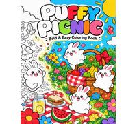 Puffy Picnic: Bold and Easy Coloring Book - 50 Cute Kawaii Picnic Animal Designs for Adults, Seniors and Beginners with Bears, Bunnies and ... Books for Adults, Seniors and Beginners)