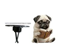 PUG ACRYLIC CAR Ventillez De Aire Difusor, Bandeja De Clip De Control De Olor De Viaje Por Carretera, Unidad De Decoración Del Eliminador De Olor, Configuración De Aromaterapia De Tablero, Paquete De
