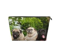 Pug Amistad Bokeh Perros Mascotas Amigos Pug, Bolsa de artículos de tocador Bolsa de Maquillaje Bolsa de cosméticos Bolsa de artículos de tocador de Viaje portátil