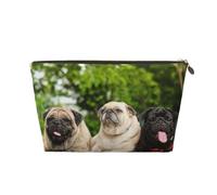 Pug Amistad Bokeh Perros Mascotas Amigos Pug, Bolsa de Maquillaje Bolsa de cosméticos Bolsa de artículos de tocador de Viaje portátil Bolsa de artículos de tocador