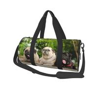 Pug Amistad Bokeh Perros Mascotas Amigos Pug, Bolsa de Viaje de Gran Capacidad, Bolso Redondo, Bolsa de Viaje Deportiva, Bolsa de Mano, Bolsa de Fitness