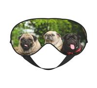 Pug Amistad Bokeh Perros Mascotas Amigos Pug, Cubreojos completos Antifaz bloqueador de luz Antifaz para dormir Antifaz suave con los ojos vendados Noche