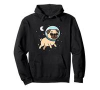 Pug Animal Lover Perro Astronauta Luna Espacial Mamá Papá Niños Sudadera con Capucha