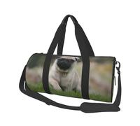 Pug Bokeh Cachorro Perros Césped Mascotas Pug, Bolsa de Viaje de Gran Capacidad, Bolso Redondo, Bolsa de Viaje Deportiva, Bolsa de Mano, Bolsa de Fitness