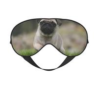 Pug Bokeh Cachorro Perros Césped Mascotas Pug, Cubreojos completos Antifaz bloqueador de luz Antifaz para dormir Antifaz suave con los ojos vendados Noche