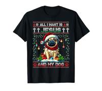 Pug Christmas Tree Lights Decorations Dog Lover Xmas Gifts Camiseta