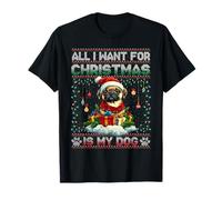 Pug Christmas Tree Lights Decorations Dog Lover Xmas Gifts Camiseta
