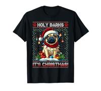 Pug Christmas Tree Lights Decorations Dog Lover Xmas Gifts Camiseta