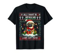 Pug Christmas Tree Lights Decorations Dog Lover Xmas Gifts Camiseta