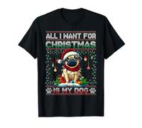 Pug Christmas Tree Lights Decorations Dog Lover Xmas Gifts Camiseta