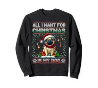 Pug Christmas Tree Lights Decorations Dog Lover Xmas Gifts Sudadera