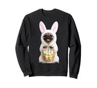 Pug con Conejito de Pascua Divertido Disfraz Jugando a Vestir Sudadera