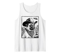 Pug Cowboy Dog OVNI Western Desert Sci-Fi Alien Camiseta sin Mangas