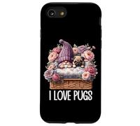 Pug Dad Gnome Floral Graphic For Garden Lover I Love Pugs Carcasa para iPhone SE (2020) / 7 / 8