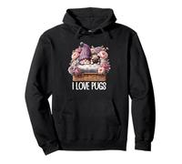 Pug Dad Gnome Floral Graphic For Garden Lover I Love Pugs Sudadera con Capucha