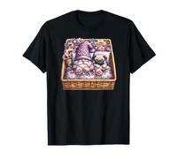 Pug Dad Sleeping In Floral Shabby Chic Bedding With Cute Pug Camiseta