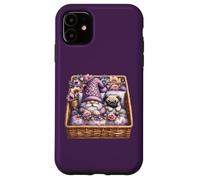 Pug Dad Sleeping In Floral Shabby Chic Bedding With Cute Pug Carcasa para iPhone 11