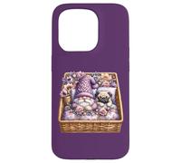 Pug Dad Sleeping In Floral Shabby Chic Bedding With Cute Pug Carcasa para iPhone 15 Pro
