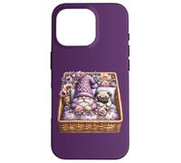 Pug Dad Sleeping In Floral Shabby Chic Bedding With Cute Pug Carcasa para iPhone 16 Pro