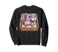 Pug Dad Sleeping In Floral Shabby Chic Bedding With Cute Pug Sudadera