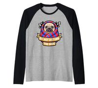 Pug Do Not Funny Disturb The Cute Snug Burrito Manta Perro Camiseta Manga Raglan