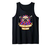 Pug Do Not Funny Disturb The Cute Snug Burrito Manta Perro Camiseta sin Mangas