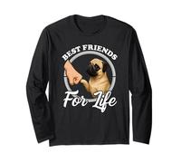 Pug Dog con diseño de «Best Friends» de Pug Lover Manga Larga