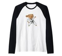 Pug Dog Hace Karate Camiseta Manga Raglan
