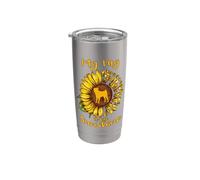 Pug Dog Is My Sunshine Sunflower Dog Paw Funny Puppy Lover Vaso térmico de acero inoxidable de doble pared