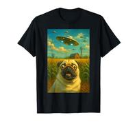 Pug, Extraterrestre, invasión, Divertido, Perro, ovni, Granja Extraterrestre Camiseta