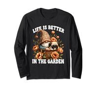 Pug Grandpa Life Is Better In The Garden Gnome For Pug Mom Manga Larga