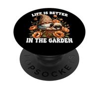 Pug Grandpa Life Is Better In The Garden Gnome For Pug Mom PopSockets PopGrip Adhesivo