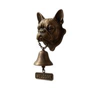 Pug Head Dinner Bell | Resin & Metal, 8in X 4.9in | Cast Iron Farmhouse, Wall Mounted | Vintage Outdoor Decorative Bell for Garden, Patio, Farm