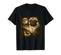 Pug Howling to The Moon Meme Perro Animal de los 90 Camiseta