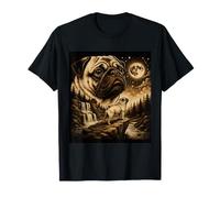 Pug Howling to The Moon Meme Perro Animal de los 90 Camiseta