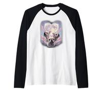 Pug Howling to The Moon Vintage 90s Funny Dog Diseño gráfico Camiseta Manga Raglan