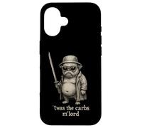 Pug Humor Humor TWAS The Carbs M'Lord Funny Sci-Fi Raro Extraño Carcasa para iPhone 16