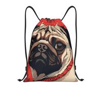 Pug Infeliz Unisex Bolsa De Gimnasio Plegable Bolsa De Deporte Casual Mochilas Deportiva Para Fútbol Acampada Natación