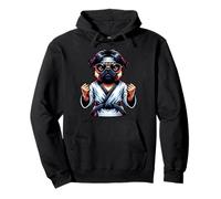Pug Karate Actitud Artes Marciales Estilo Sudadera con Capucha