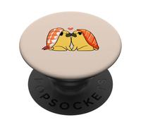 Pug Kiss Sushi PopSockets PopGrip Adhesivo