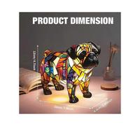 Pug lamp, stained glass pug lamp, dog series art night light, cute pet dog theme LED lamp with warm atmosphere light