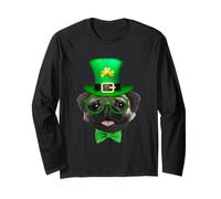 Pug Leprechaun Hat St Patricks Day Funny Dog Lover Manga Larga